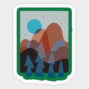 Funky forest Sticker